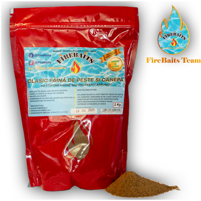 FIRE BAITS CLASIC FAINA DE PESTE SI CANEPA 1KG