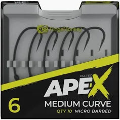 Carlige Ridge Monkey Ape-X Medium Curve Barbed, 10buc/plic nr 6
