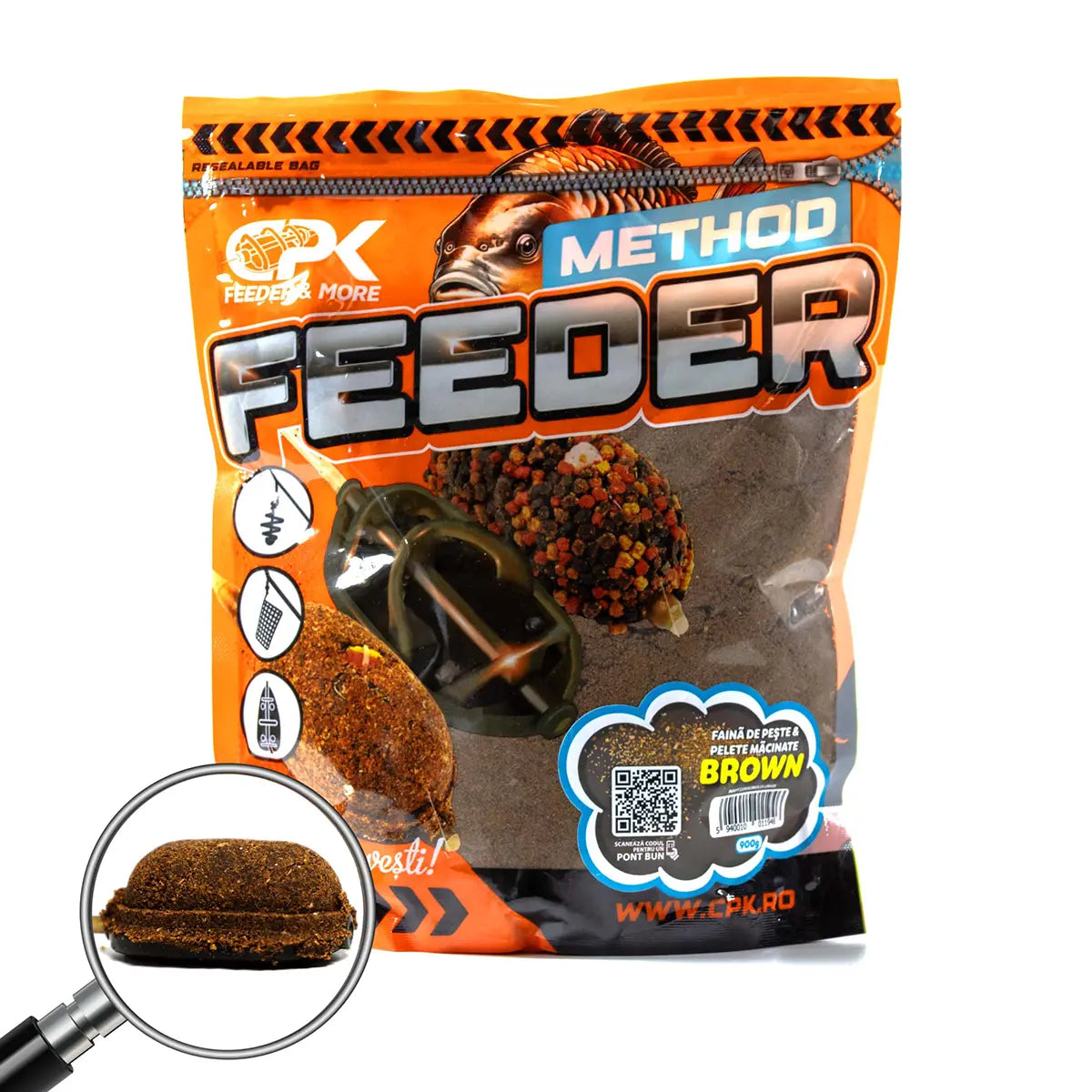 CPK GROUNDBAIT METHOD FEEDER FAINA DE PESTE & PELETE MACINATE BROWN 900g