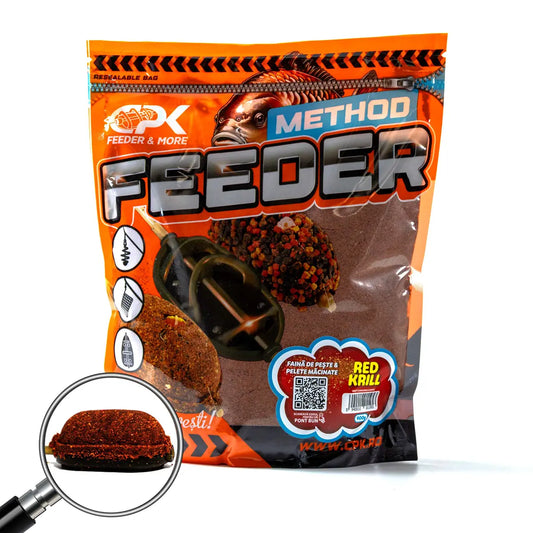 CPK GROUNDBAIT METHOD FEEDER FAINA DE PESTE & PELETE MACINATE RED KRILL 900g