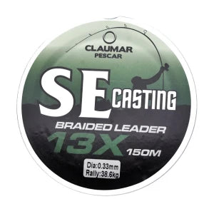 Fir Textil Inaintas Claumar Pescar 13x Braided Leader Se Casting Verde 150m 28.5kg 0.25mm