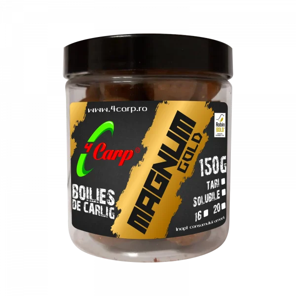 Boilies Fiert de Carlig 4Carp Magnum Gold, Squid&Pruna, 20mm 150g
