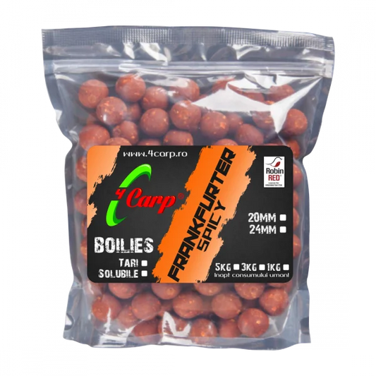 Boilies Solubil 4Carp Frankfurter Spicy, 1kg 20mm