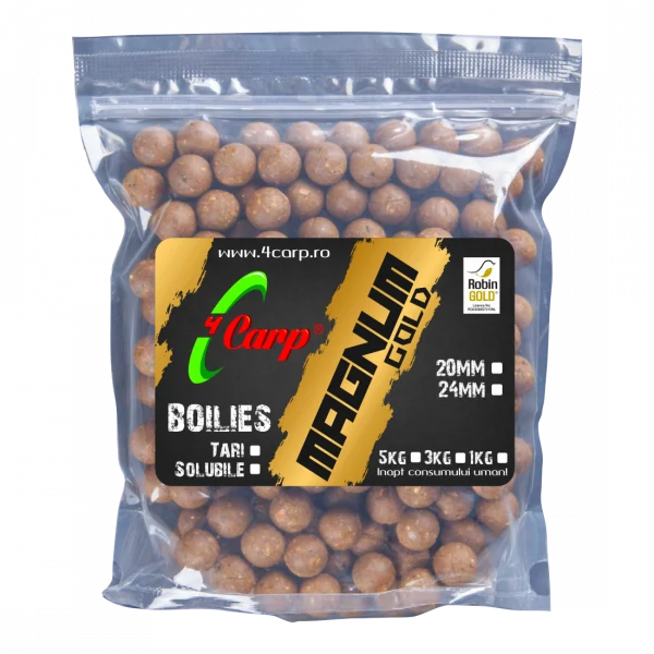 Boilies Solubil 4Carp Magnum Gold, Squid&Pruna, 1kg 20mm