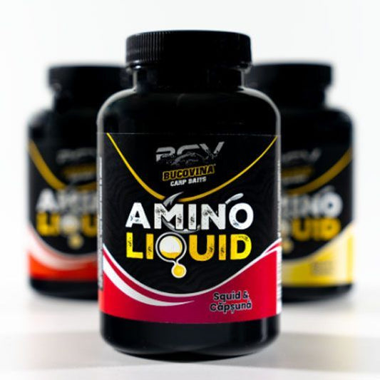 Aditiv lichid Bucovina Baits Amino Liquid Squid Capsuna 250ml