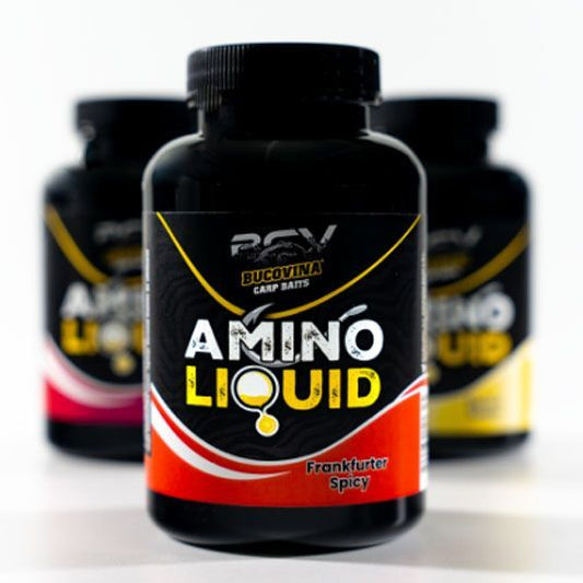 Aditiv lichid Bucovina Baits Amino Liquid Frankfurter Spicy 250ml